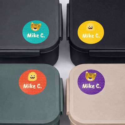 Round Name Label Stickers